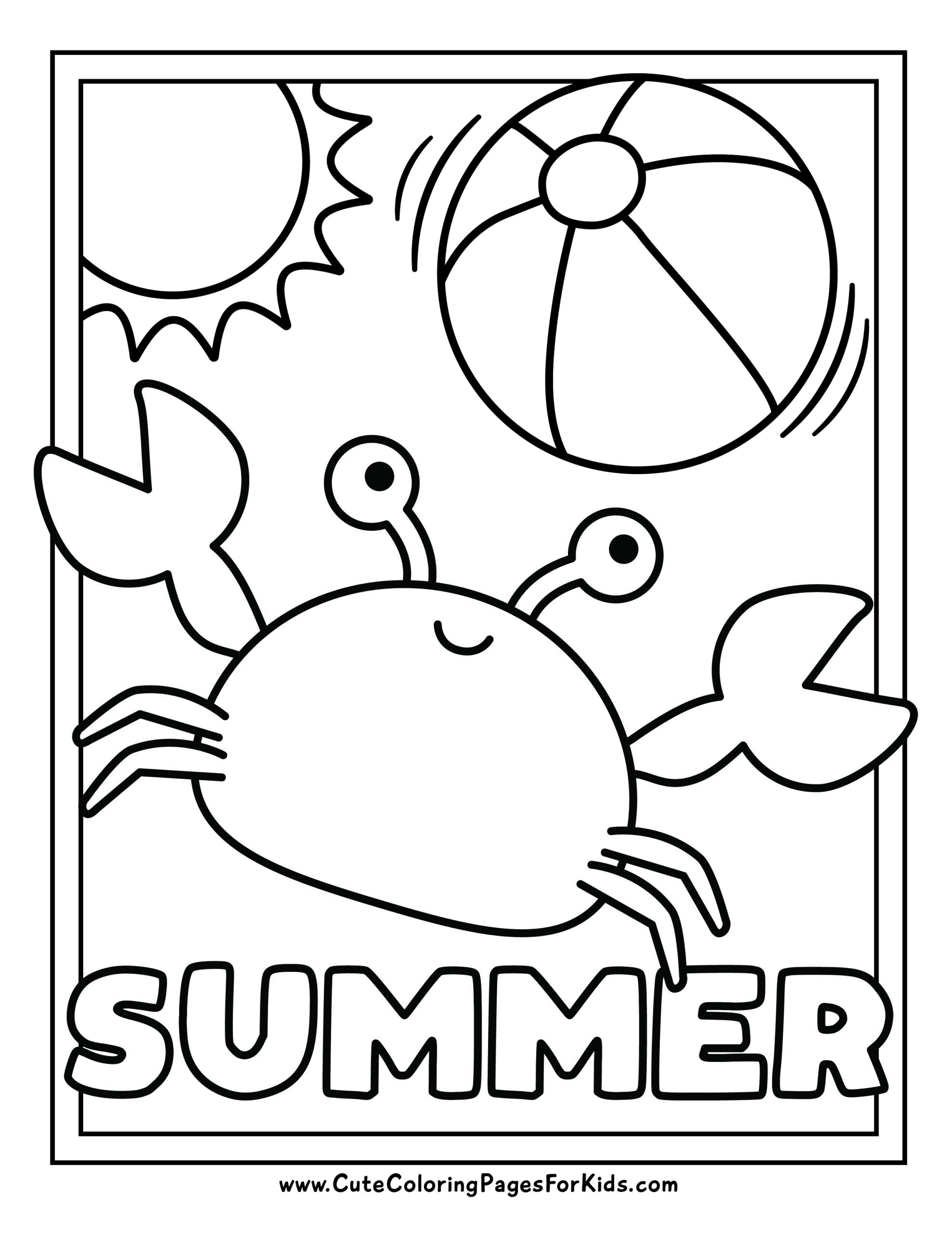 Cute Summer Coloring Pages