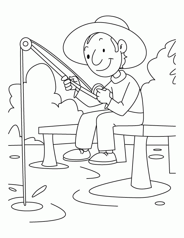 free coloring pages fishing