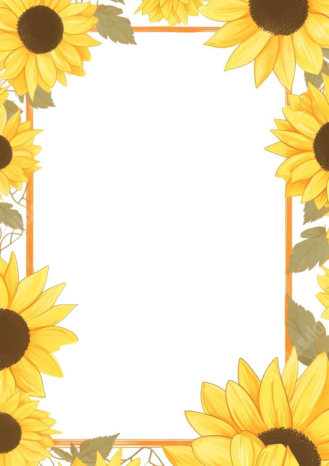 Sunflower Frame Word Template And Google Docs For Free Download Book