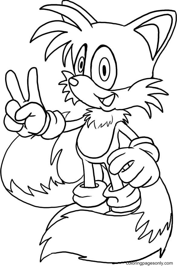 Tails The Fox Coloring Page Free Printable Coloring Pages