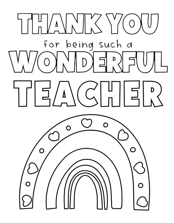 Teacher Appreciation Coloring Page