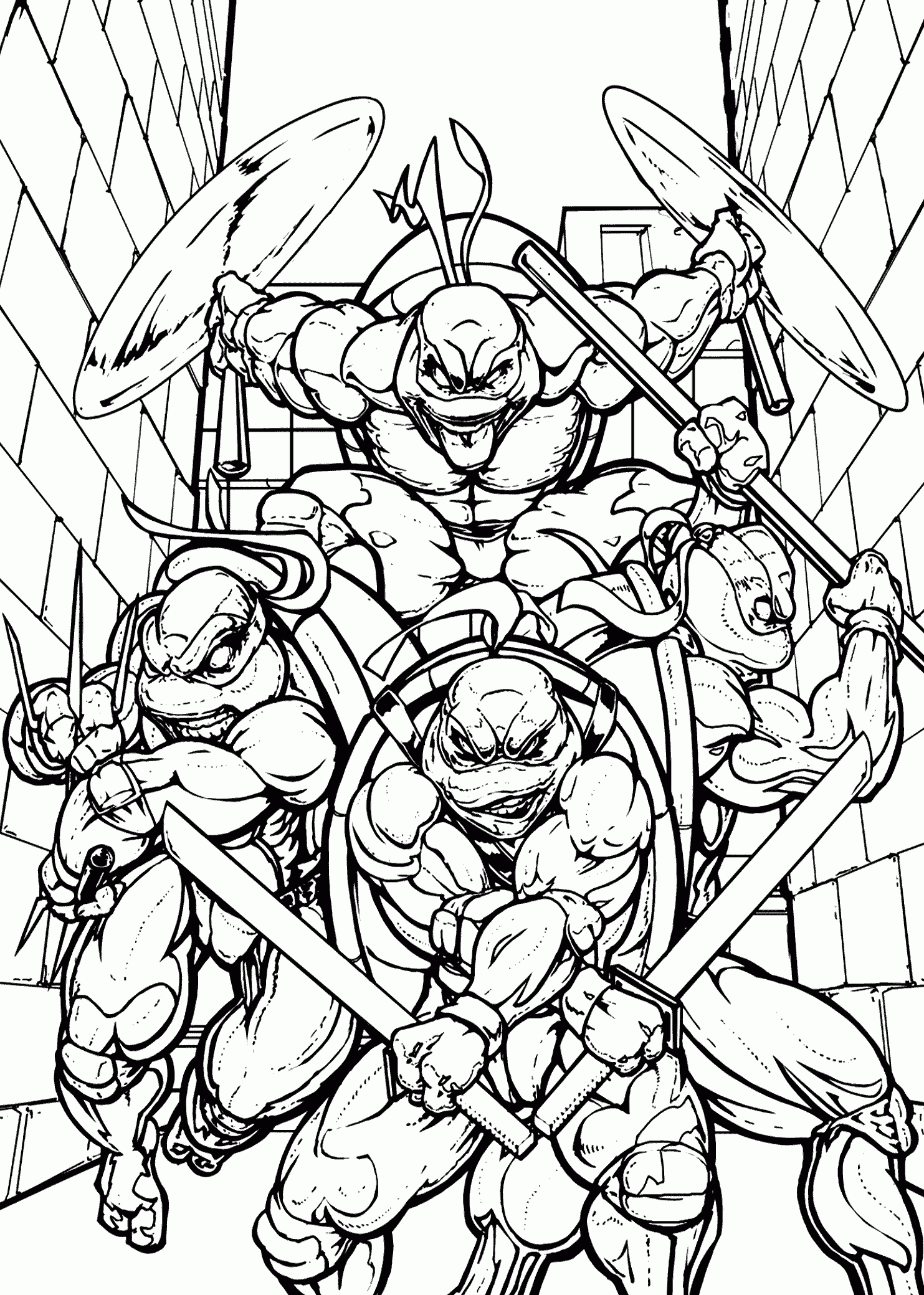 ninja turtles free coloring pages
