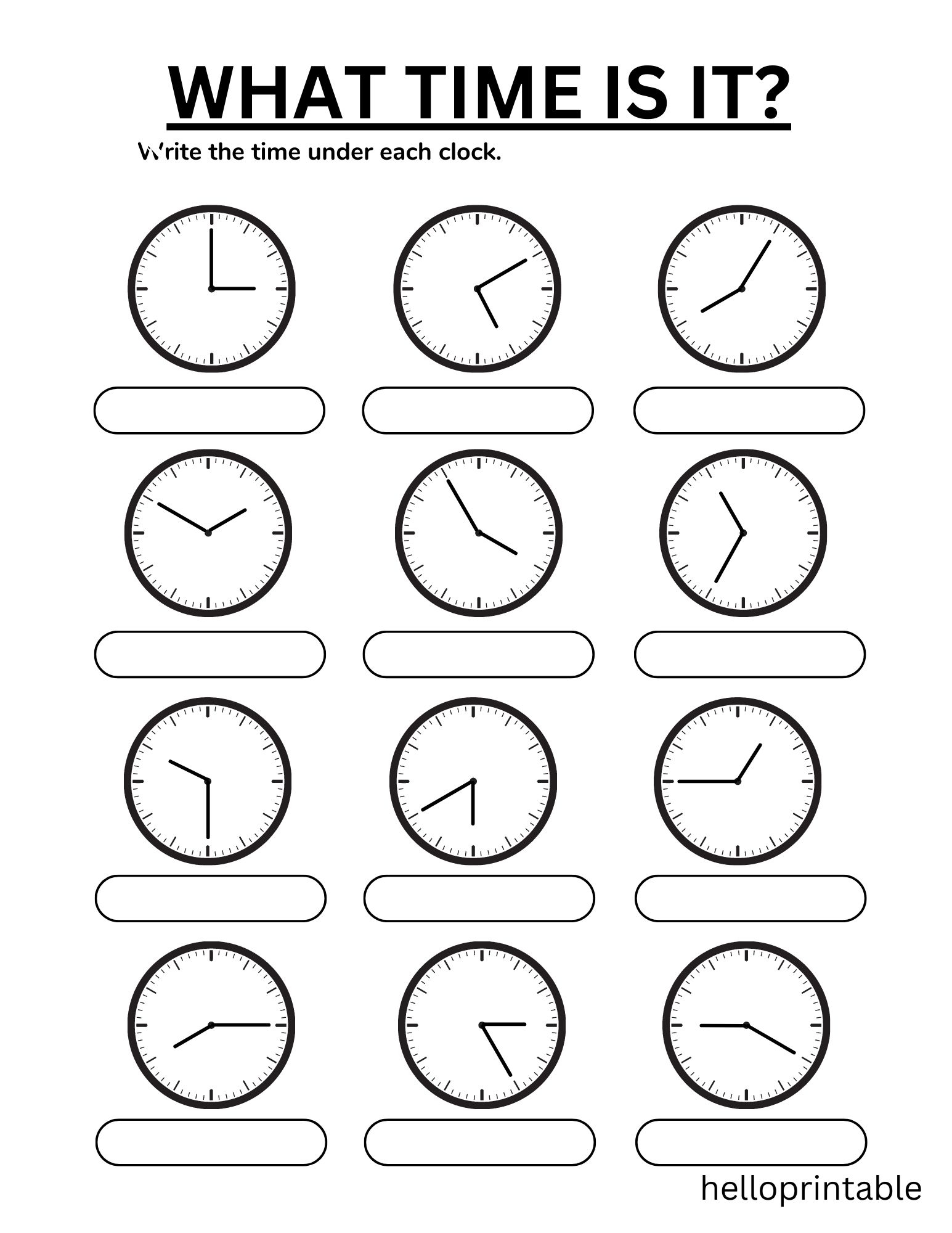 Telling Time Worksheets For Practice Helloprintable