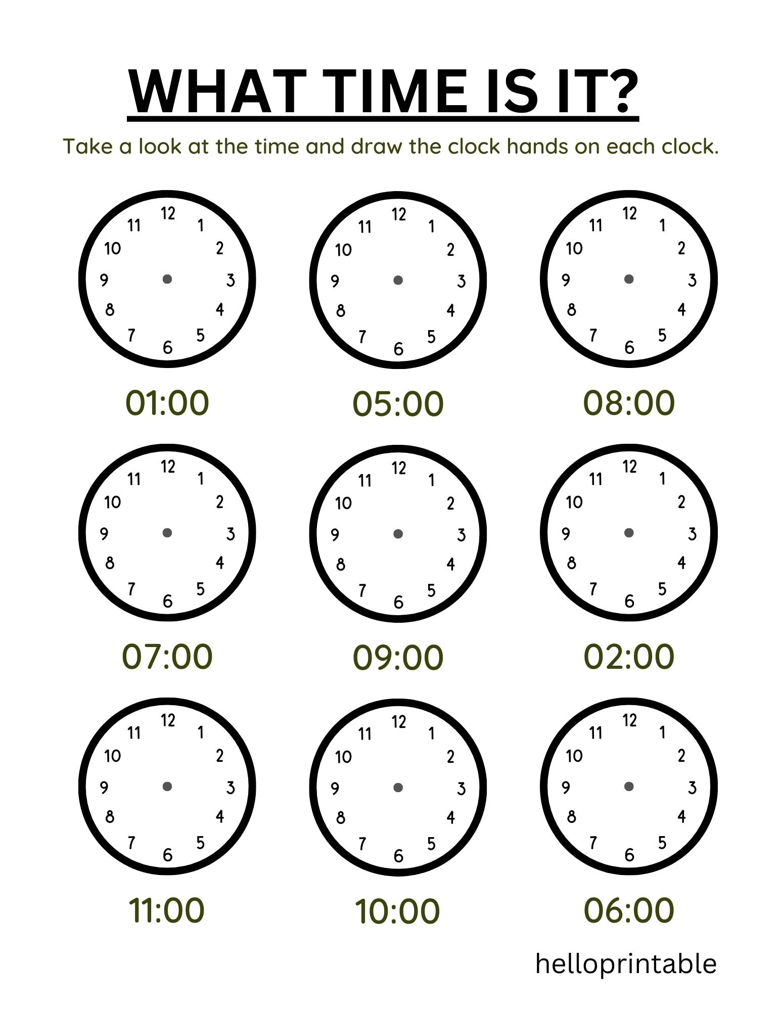 Telling Time Worksheets For Practice Helloprintable