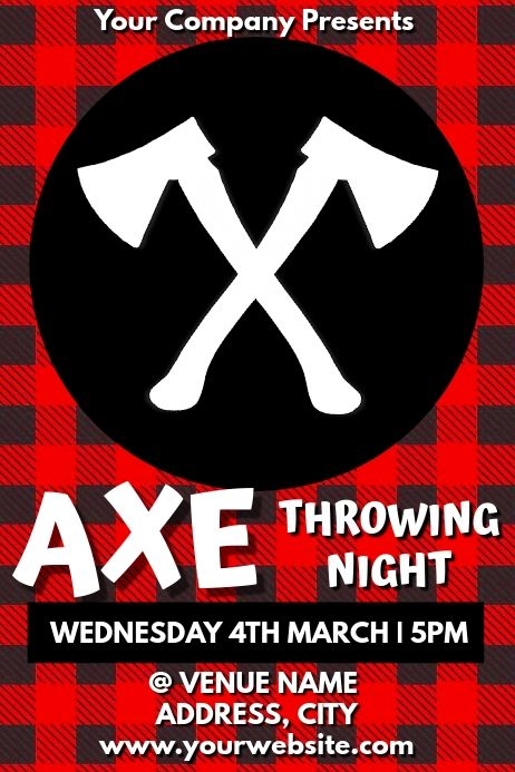 Template Axe Throwing Sport Poster Party Poster Football Viewing Party
