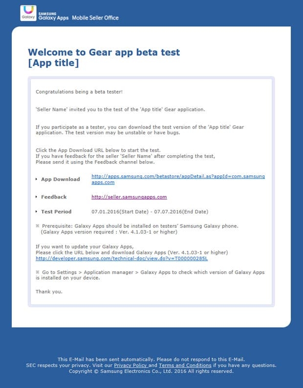 Tester Guide SAMSUNG Developers