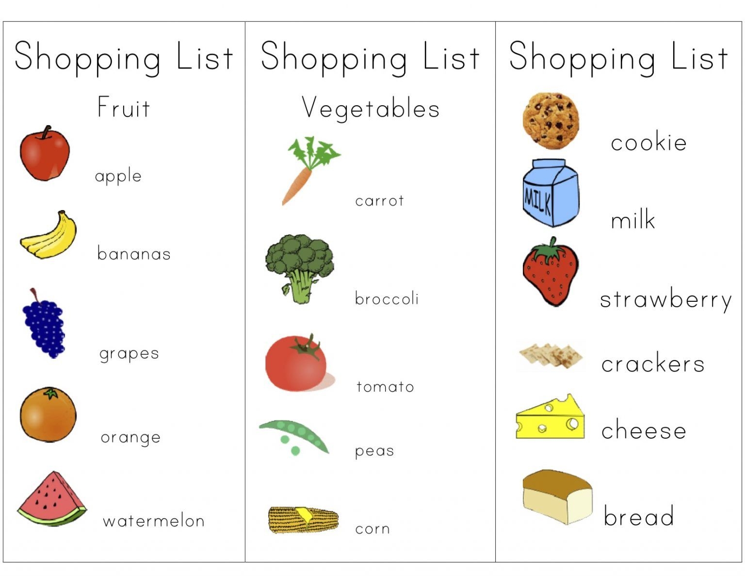 The Activity Mom Free Printable Pretend Play Shopping Lists For Kids 
