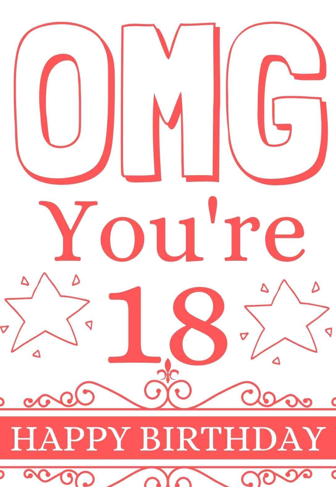The Best 18th Birthday Cards free PRINTBIRTHDAY CARDS