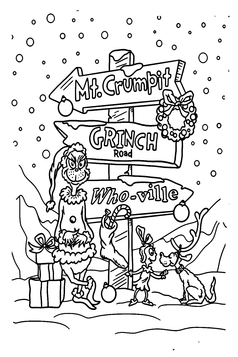 free printable grinch coloring page