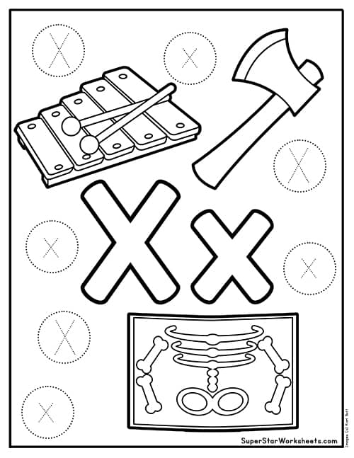 letter x worksheets for preschoolers