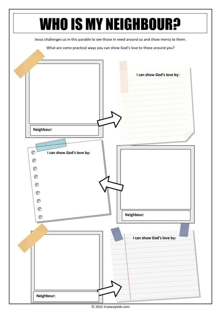 The Parable Of The Good Samaritan Worksheet For Teens WHO IS MY