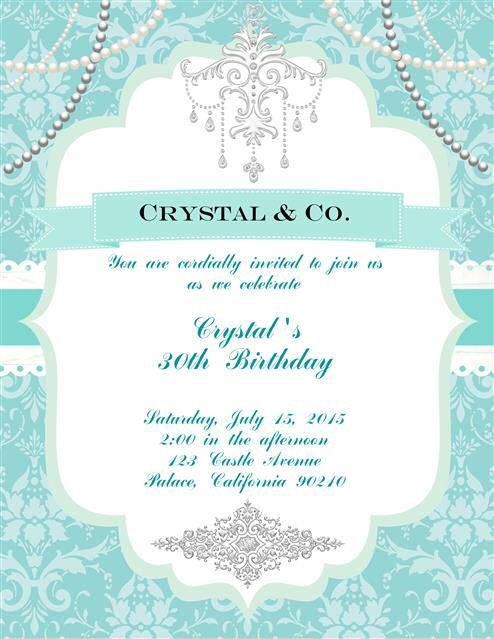 blank tiffany and co invitations template