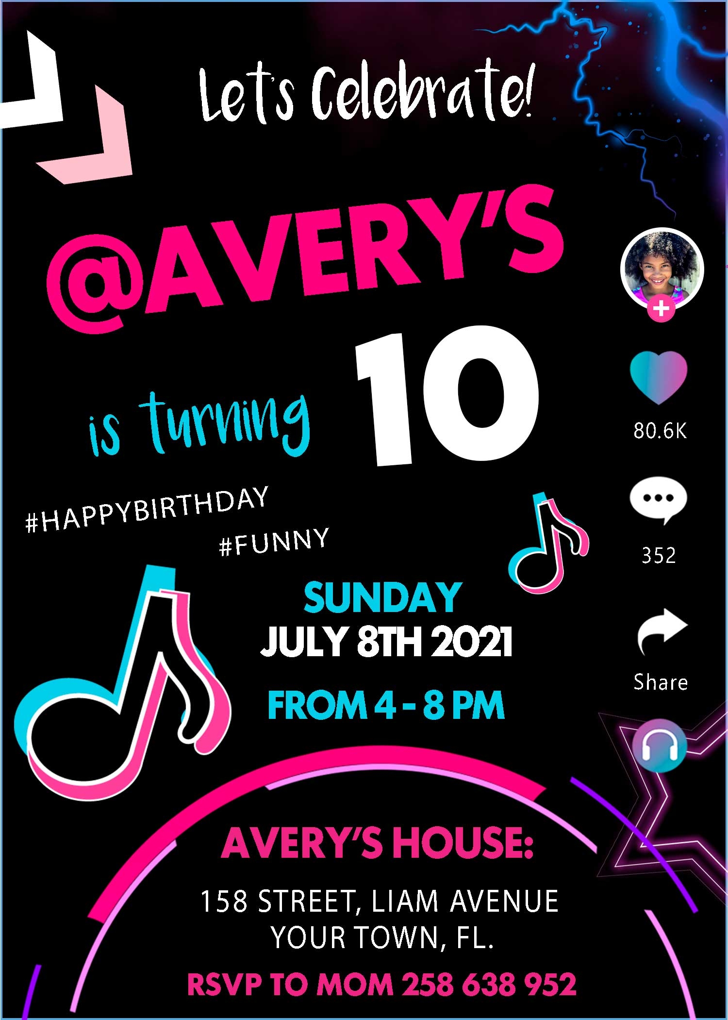 TikTok Birthday Invitation Fantastic Invite 