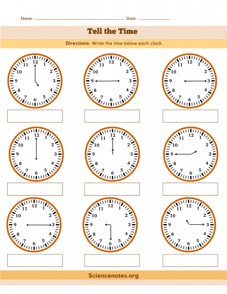 Time Worksheets Time Worksheets For Learning To Tell Time 