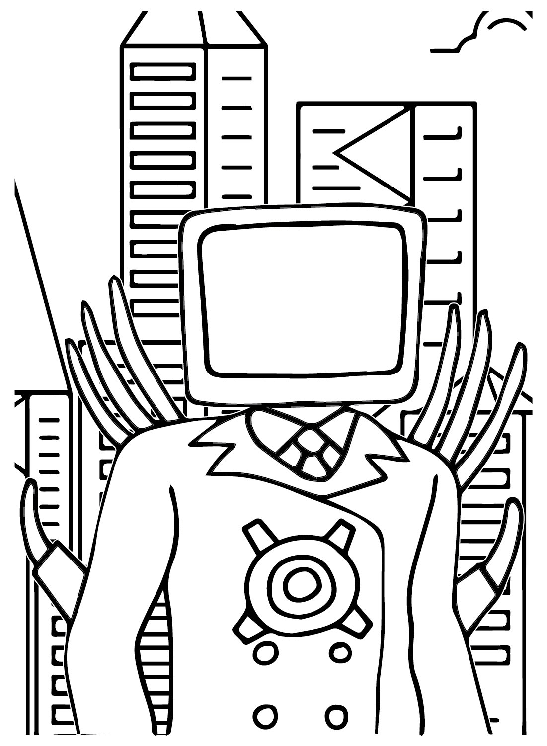 Titan TV Man Coloring Page Free Printable Coloring Pages