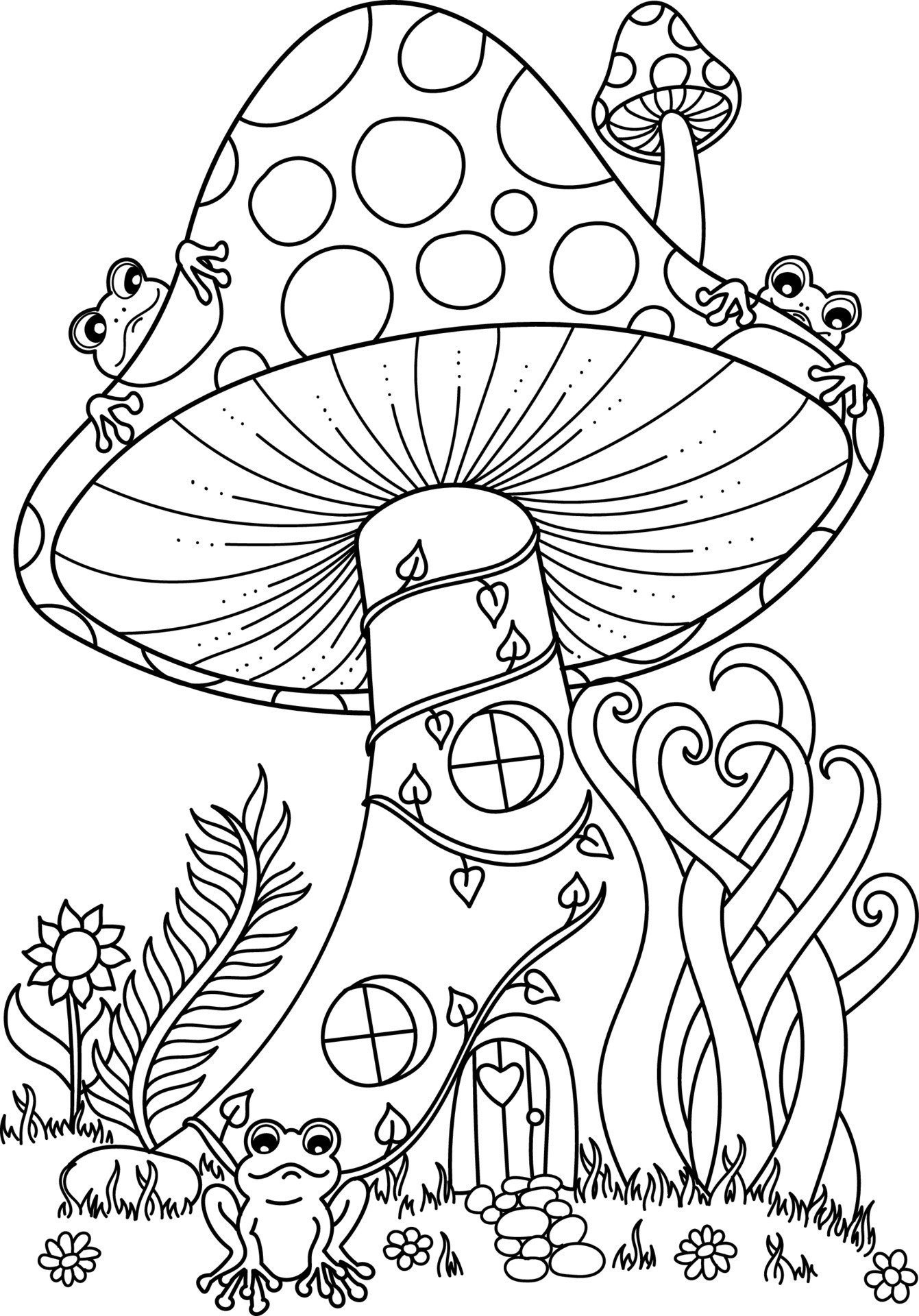 Toadstool Coloring Pages Coloring Nation