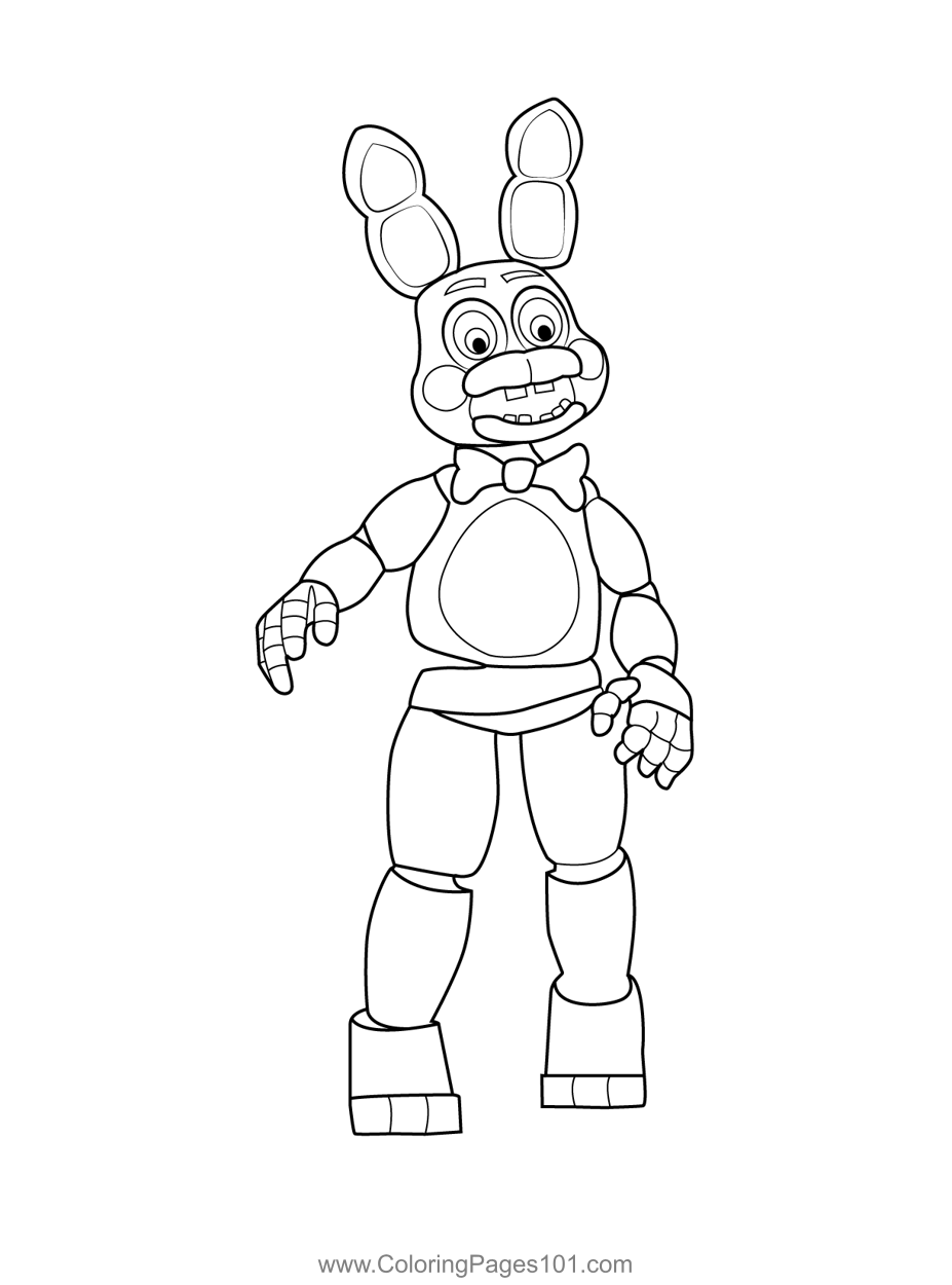 Toy Bonnie FNAF Coloring Page For Kids Free Five Nights At Freddy 39 s