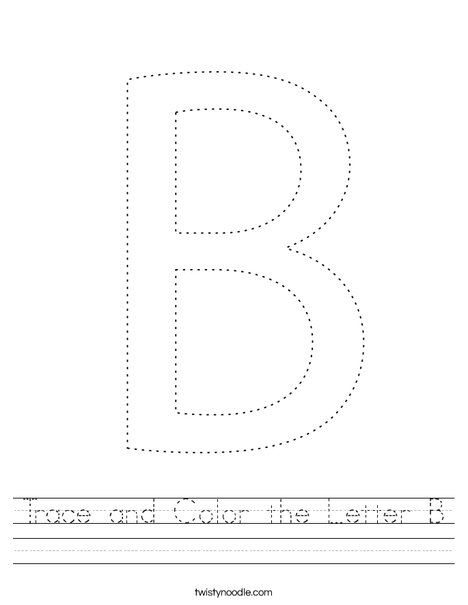 Trace And Color The Letter B Worksheet