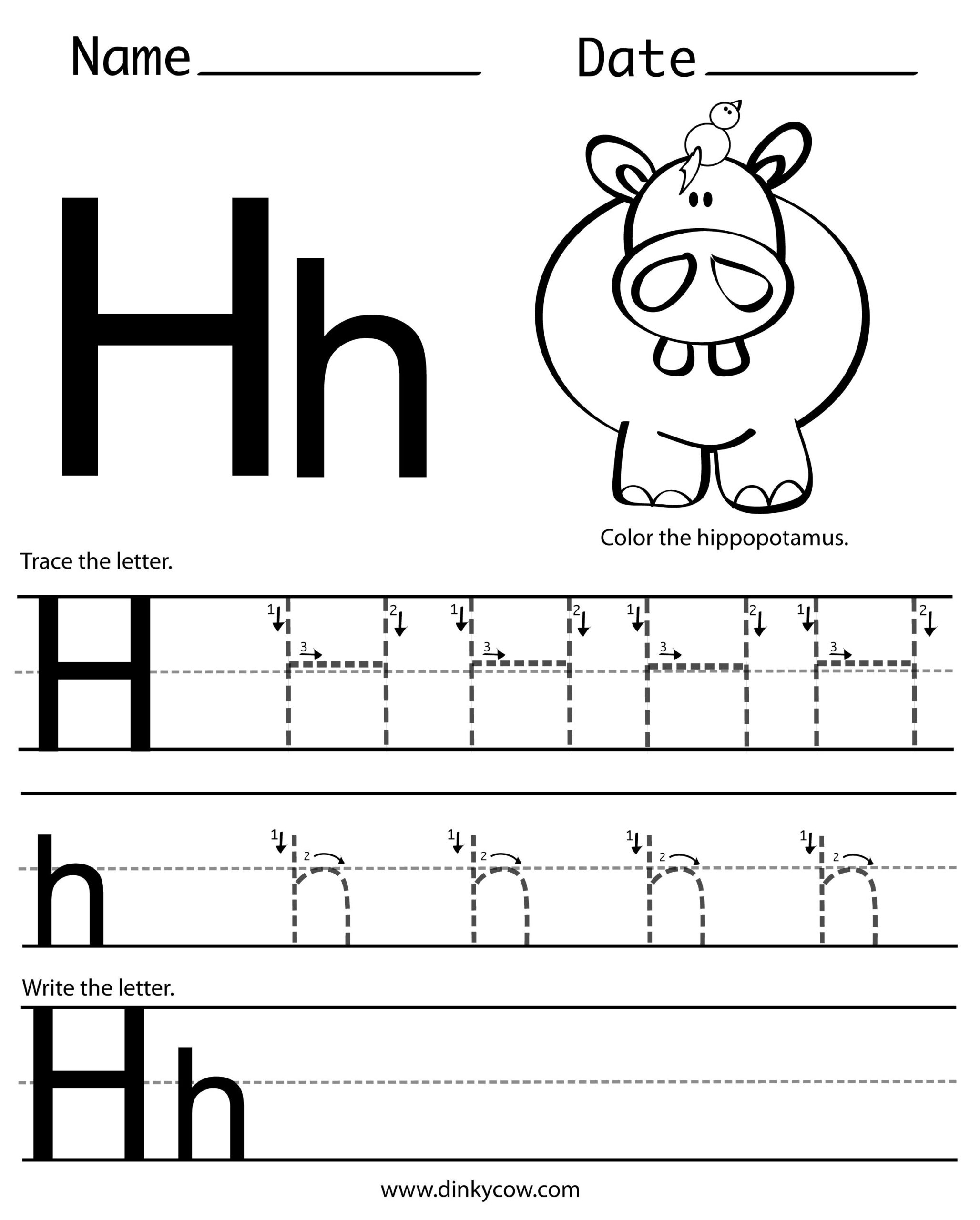 Tracing Letter H Worksheets Preschoolers Tracing Worksheets