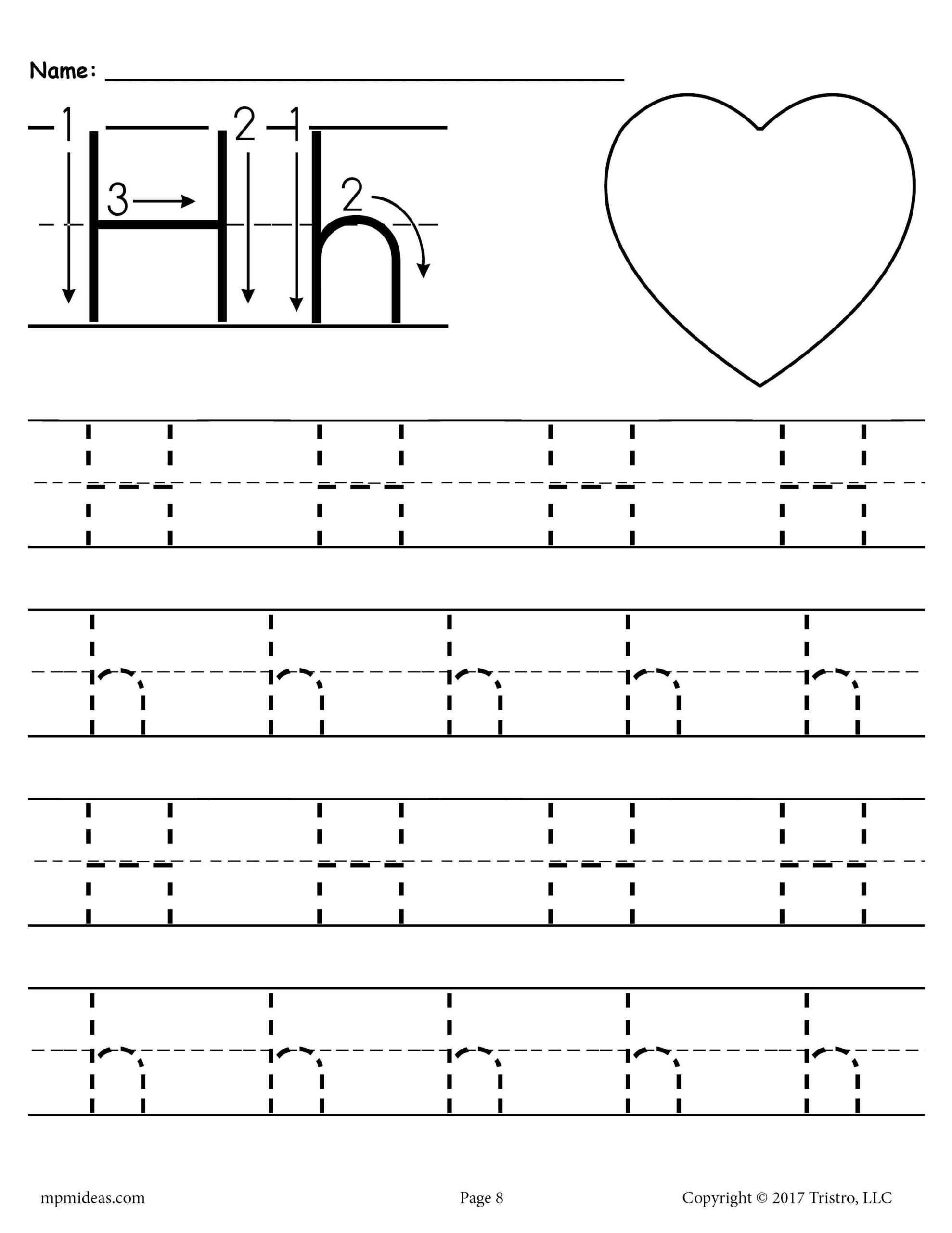 Tracing Letter H Worksheets Preschoolers Tracing Worksheets