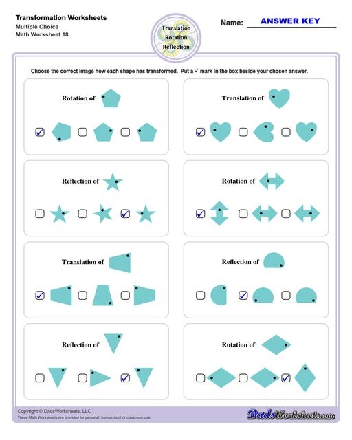 geometry transformations worksheet