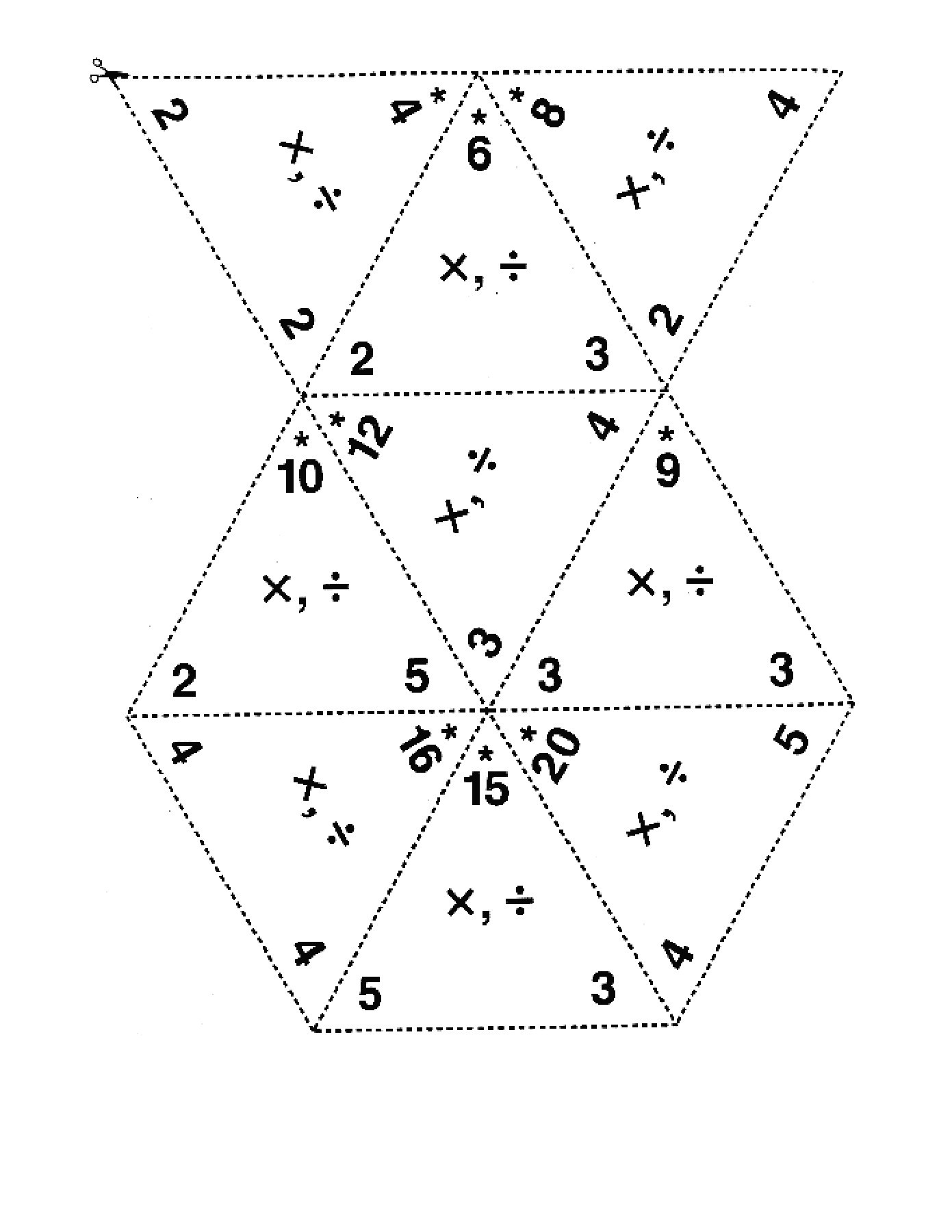 Triangle Multiplication Flash Cards Pdf PrintableMultiplication
