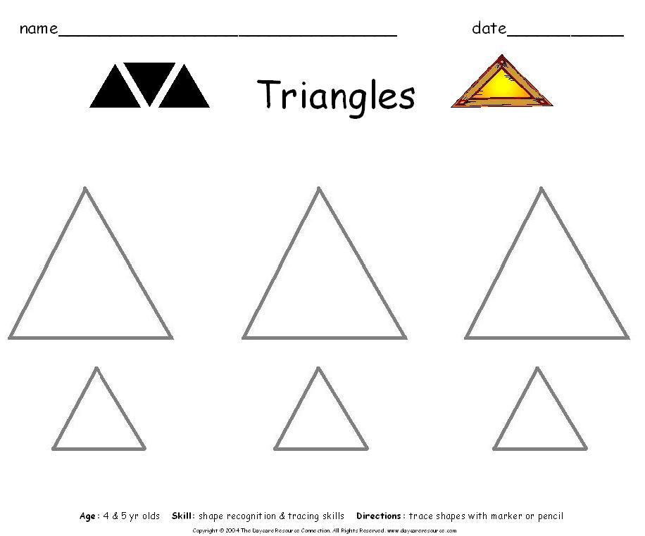 Triangle Printable Worksheets For Preschoolers 326508 Free Worksheets 