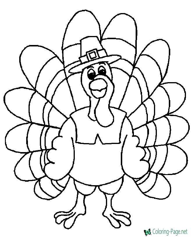 Printable Turkey Coloring Page