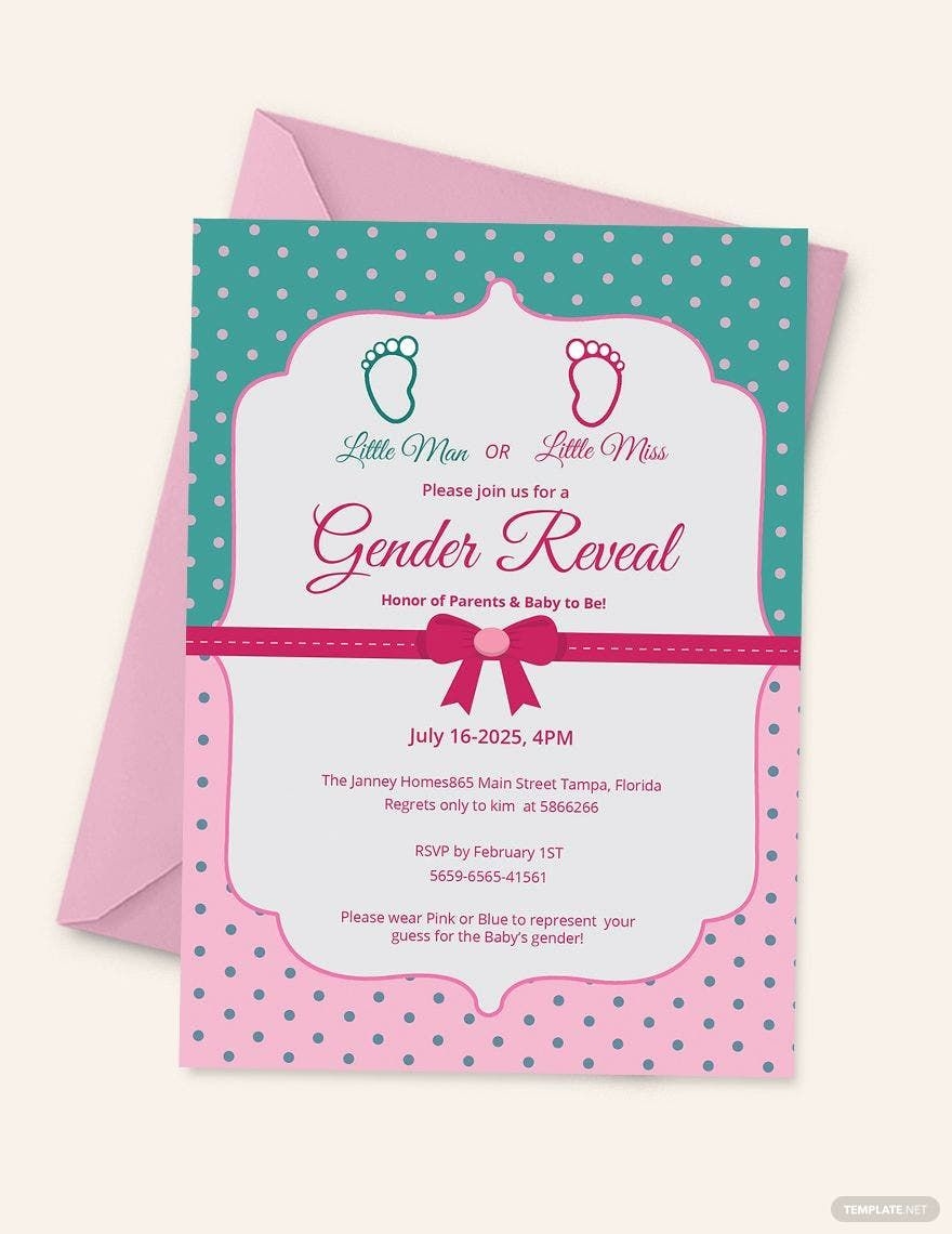 background gender reveal invitation template