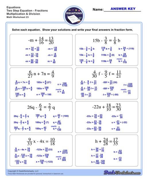 2 step equation worksheet pdf