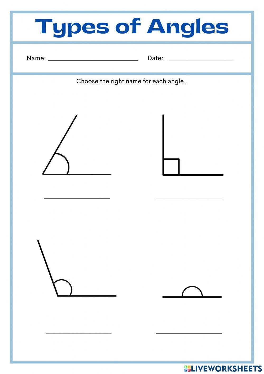 Types Of Angles Worksheets Worksheets Library