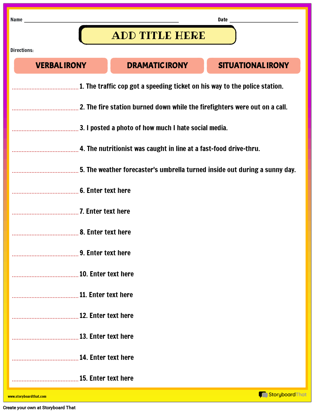 Types Of Irony Online Exercise For Live Worksheets Worksheets Library