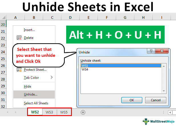 unhide excel worksheets