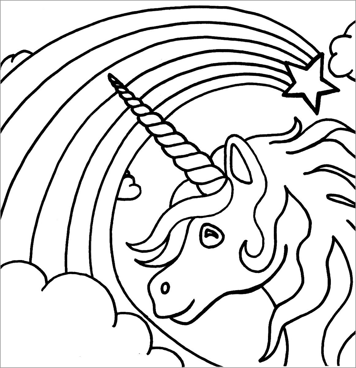 Free Coloring Page Unicorn