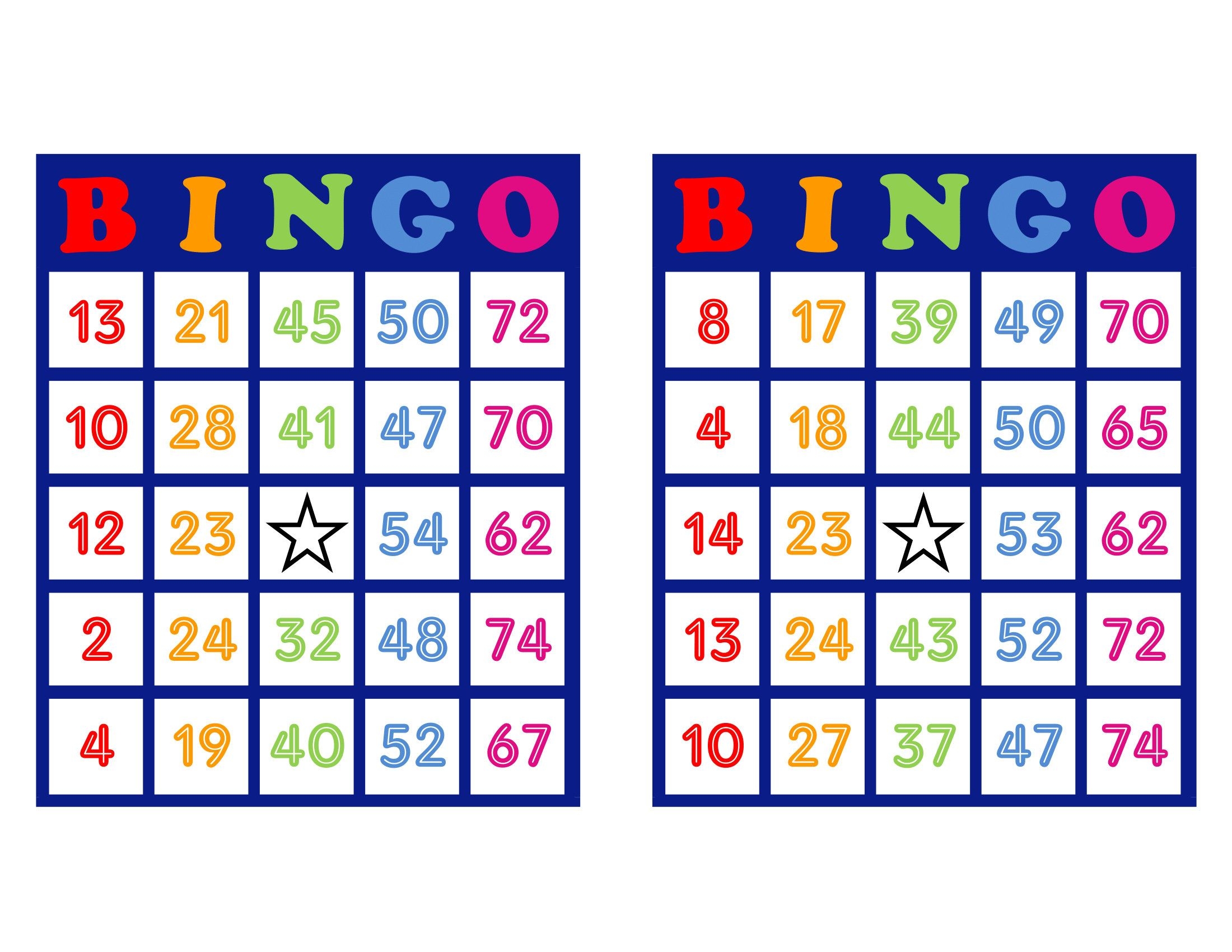 Unique Printable Bingo Cards 4 Per Page Kindergarten Graduation Free