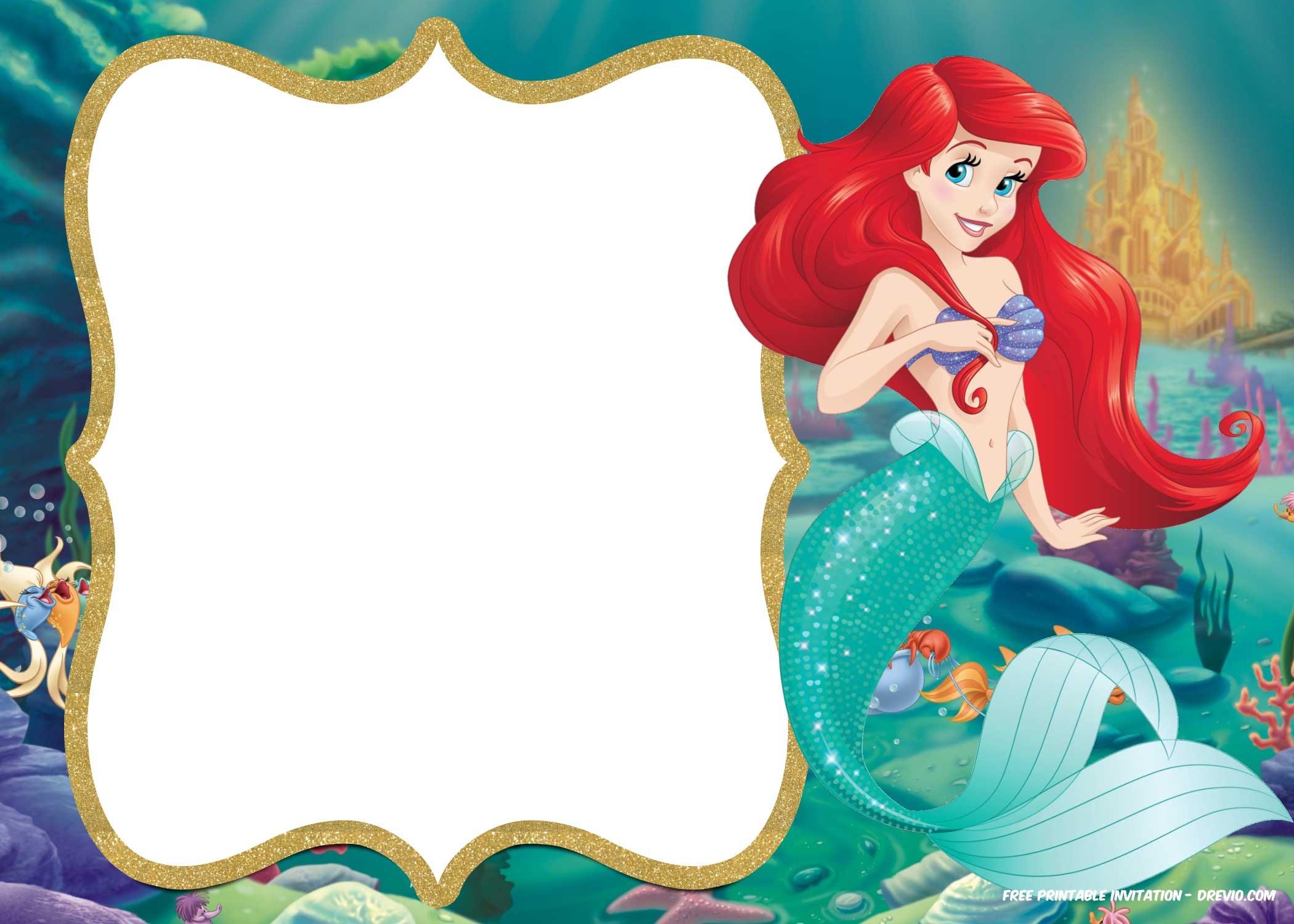 printable ariel birthday card