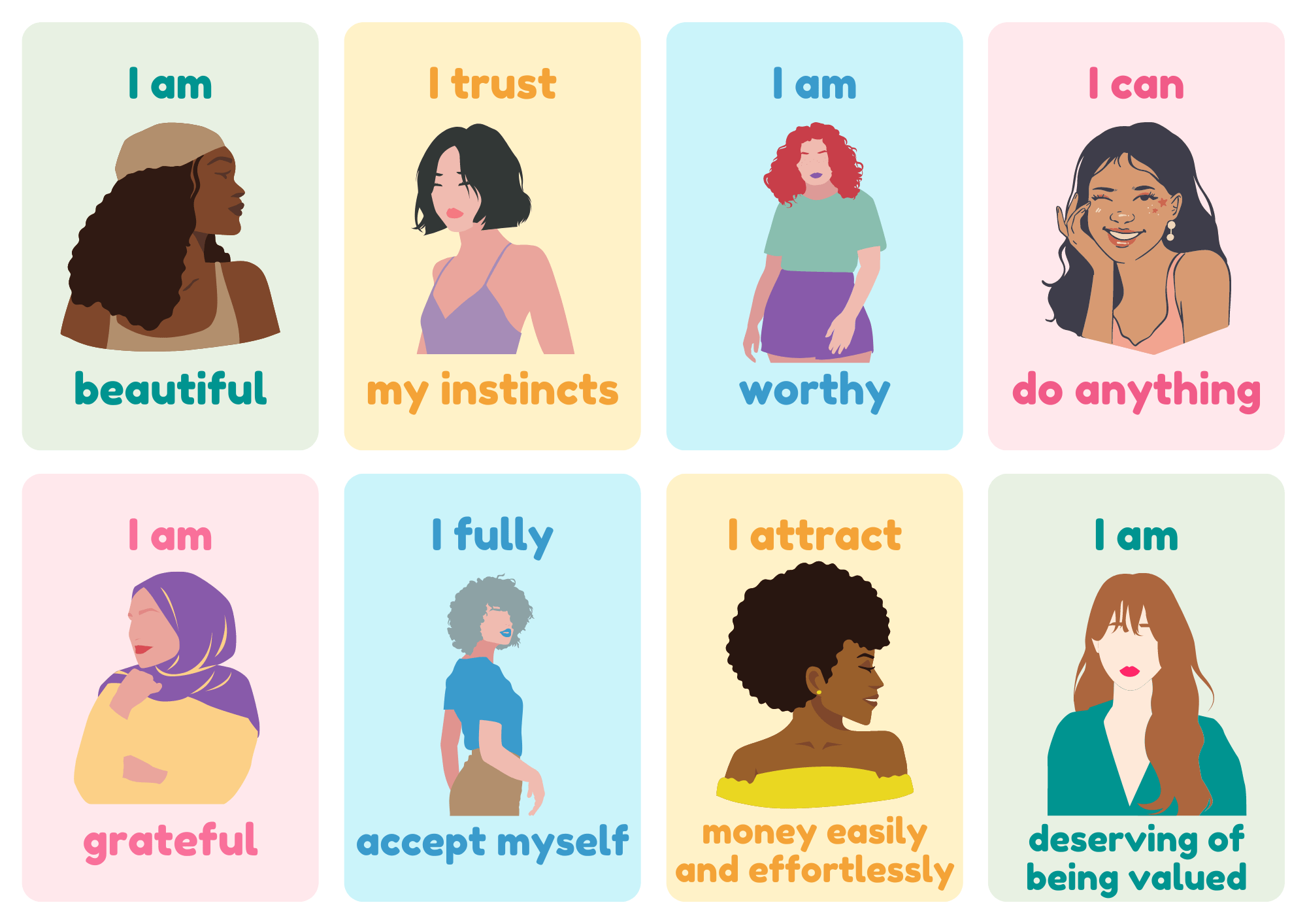 Uplifting Inspiring 32 Free Printable Positive Affirmations Cards
