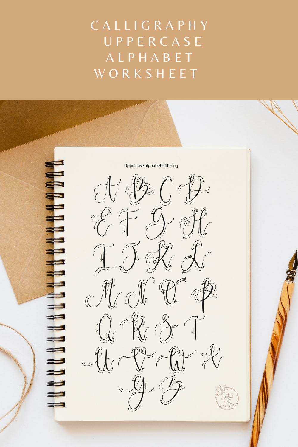 Uppercase Alphabet Modern Calligraphy Worksheet Modern 