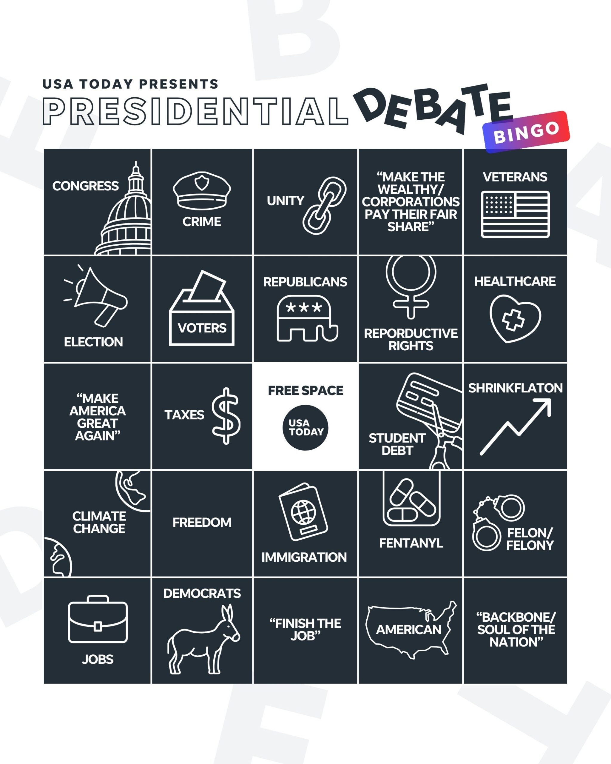 Use Our Presidential Debate Bingo Card To Play During The Biden Trump 