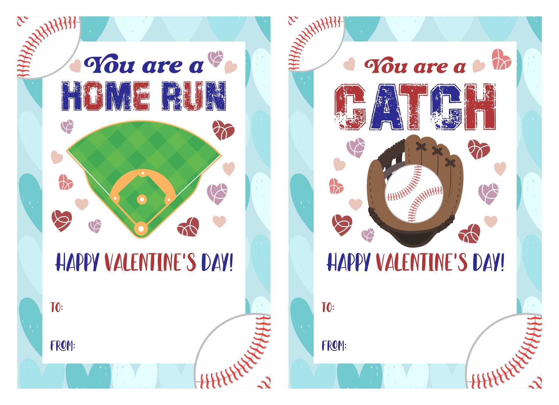 Valentine Cards Baseball 11 Free PDF Printables Printablee