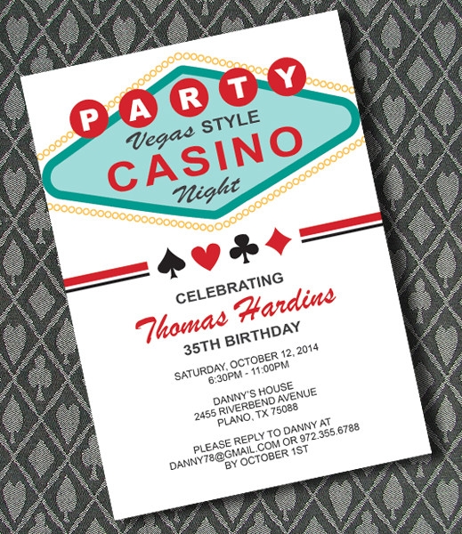 Vegas Casino Night Invitation Template Download Print