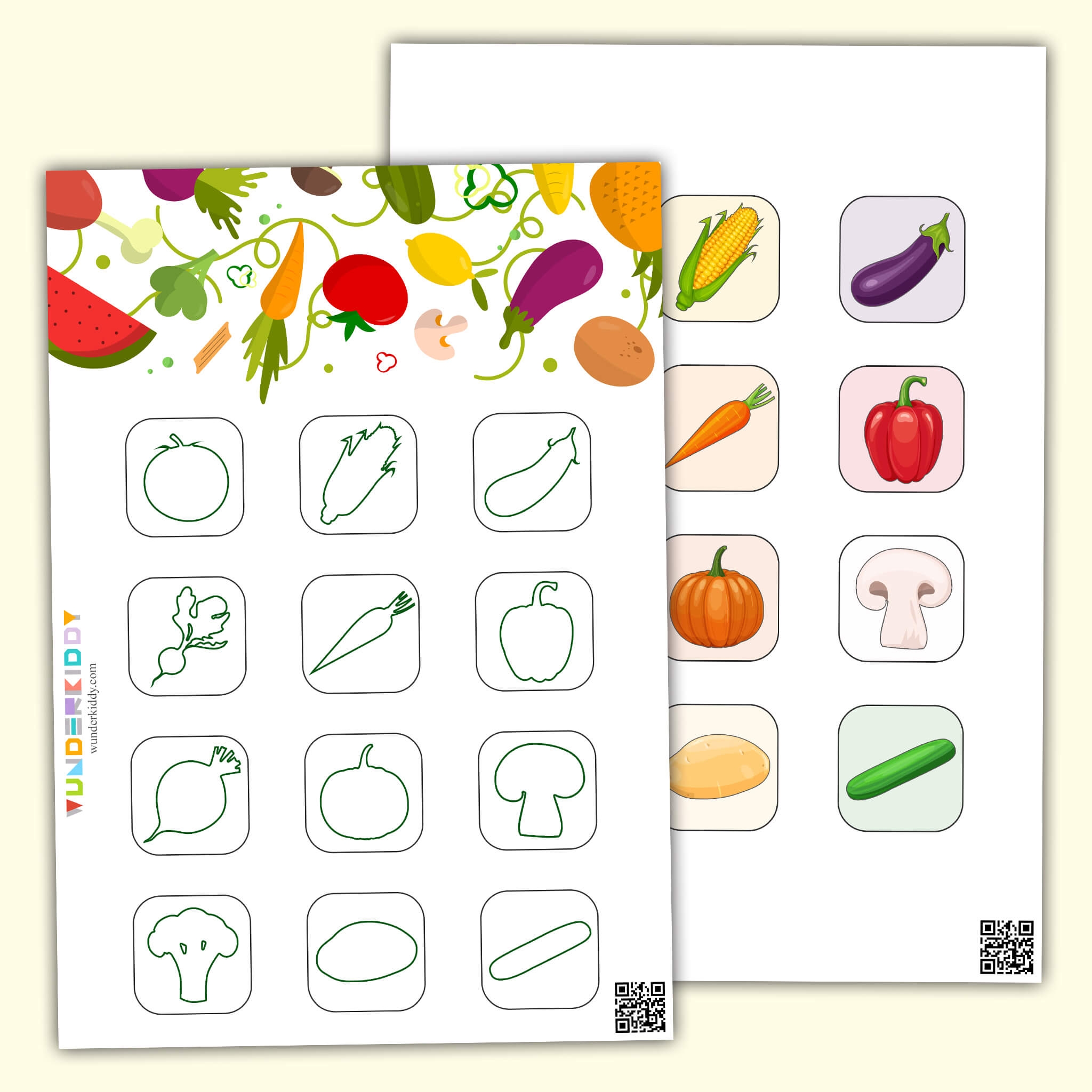 free printable vegetable worksheet for preschool