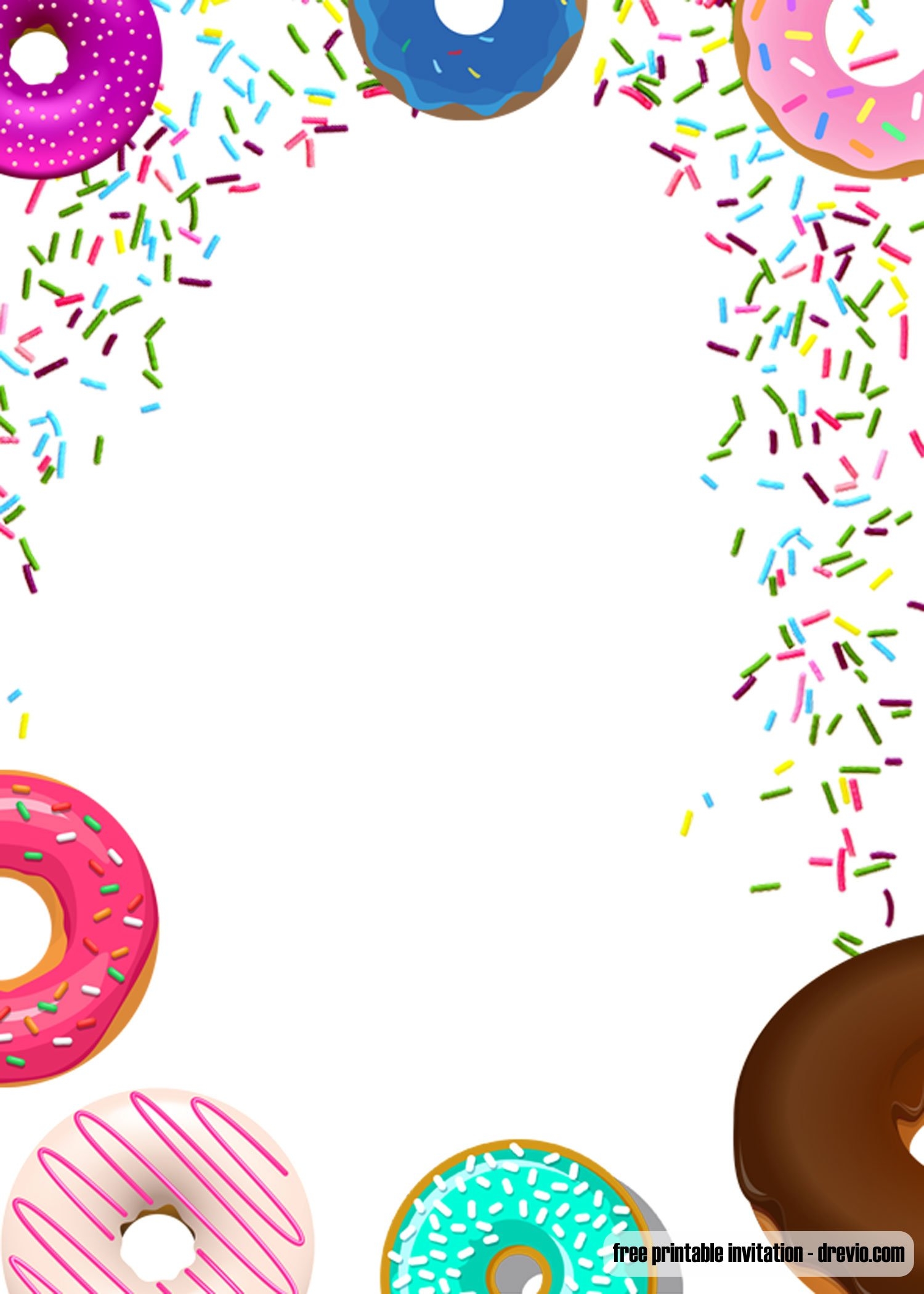 View Donut Party Invitation Background US Invitation Template