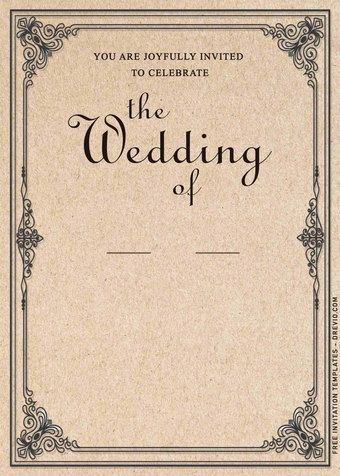 blank vintage wedding invitation templates