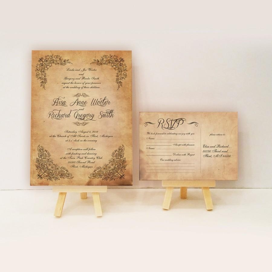 Vintage Wedding Invitations Antique Vintage Invitations Scroll Design 