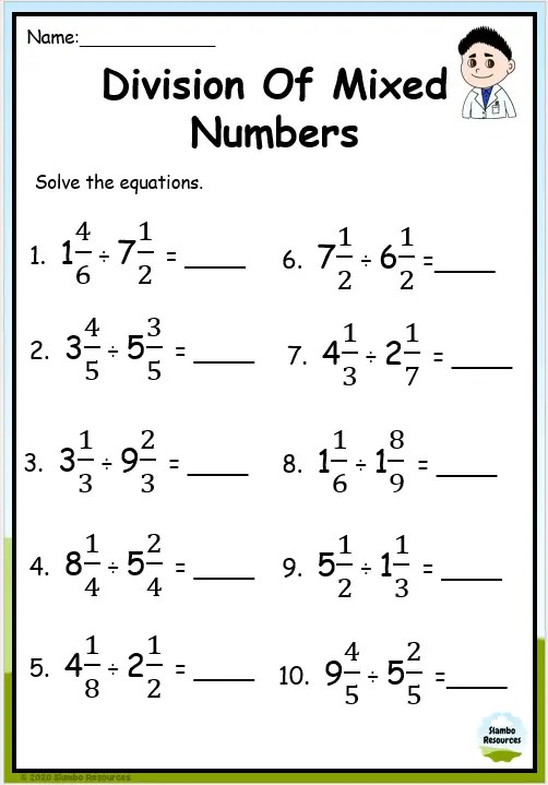 Visual Mixed Numbers Worksheets Worksheets Library