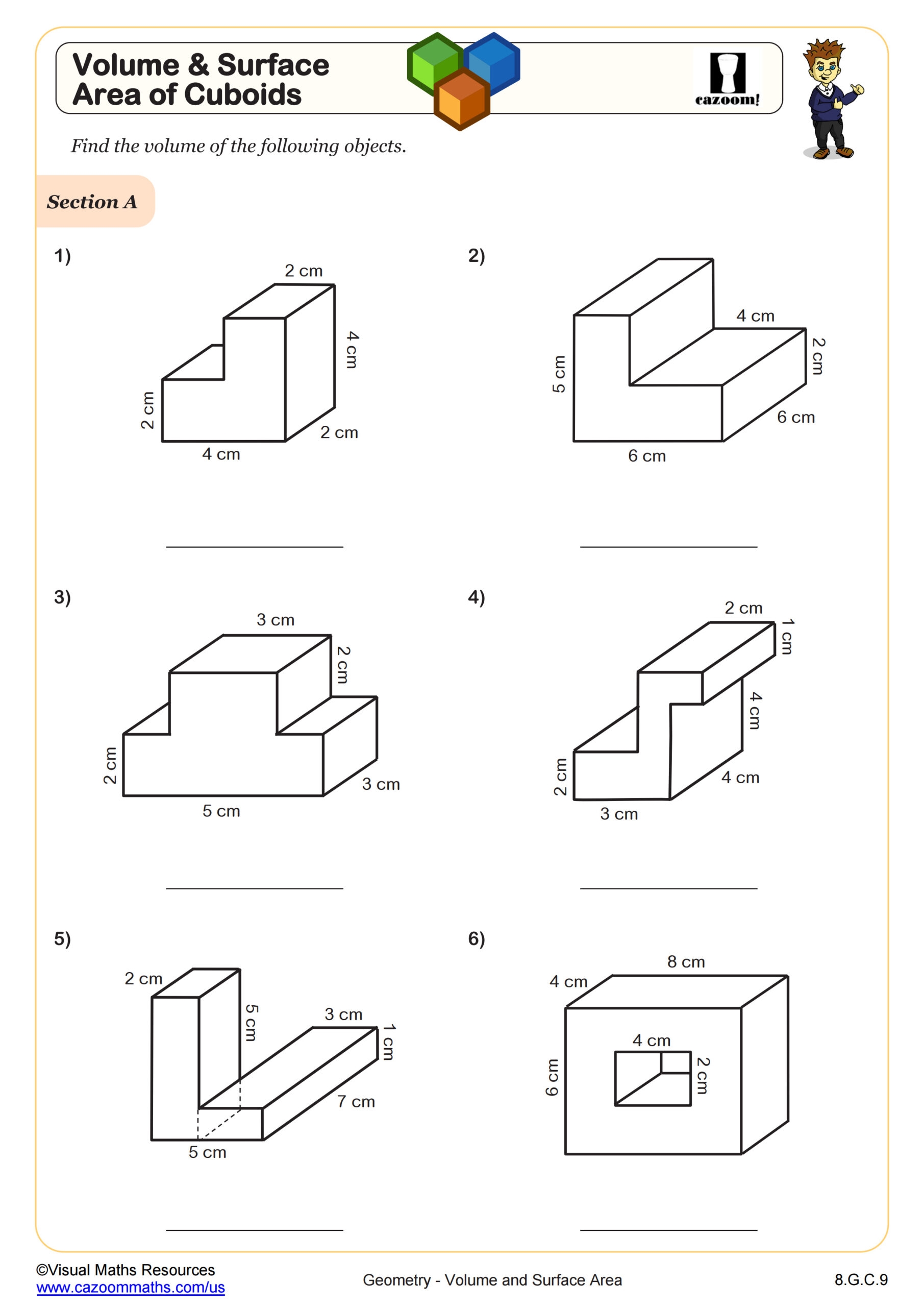 volume of composite shapes worksheet