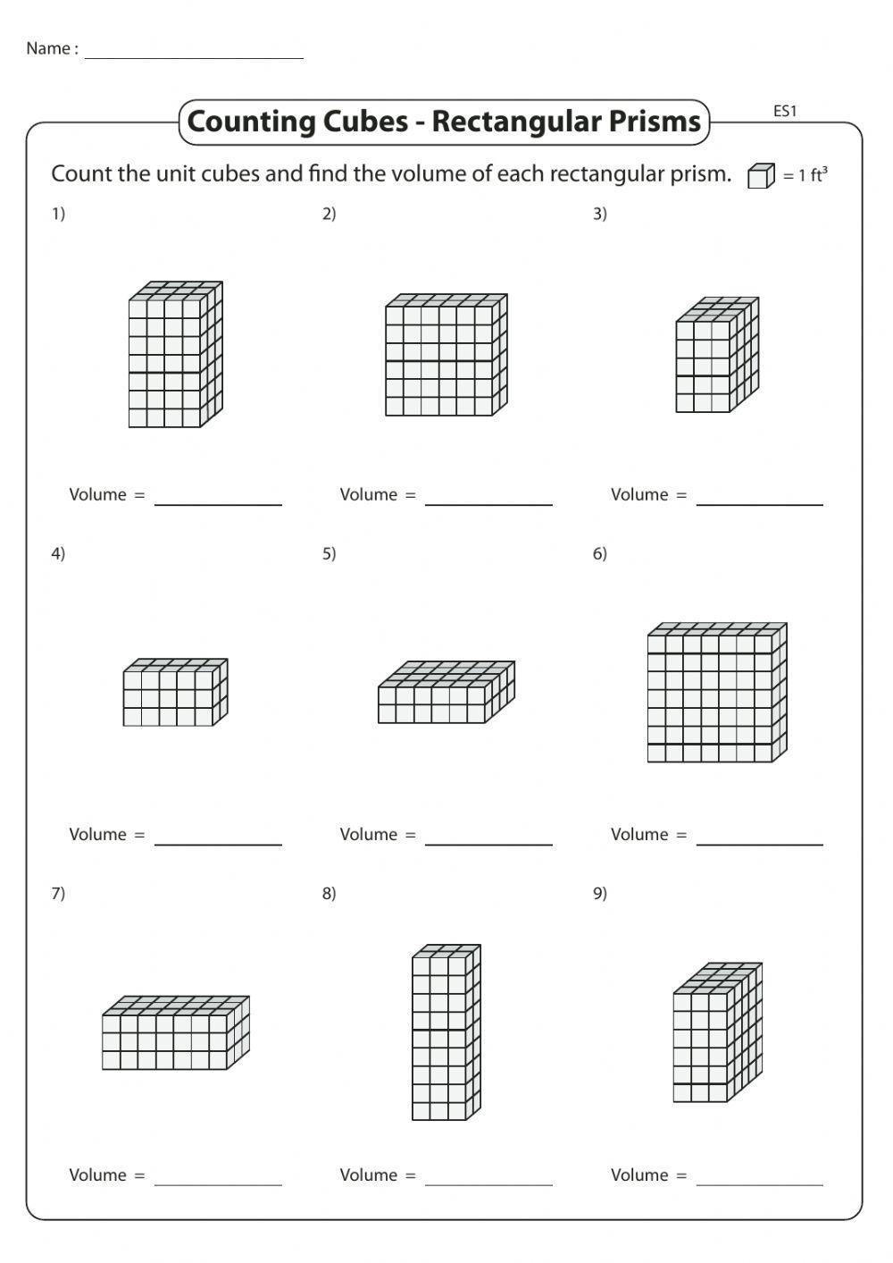 Volume Of A Rectangular Prism Worksheets Worksheets Library