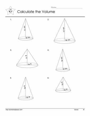 Volume Of Cones Worksheet Education Worksheets Library