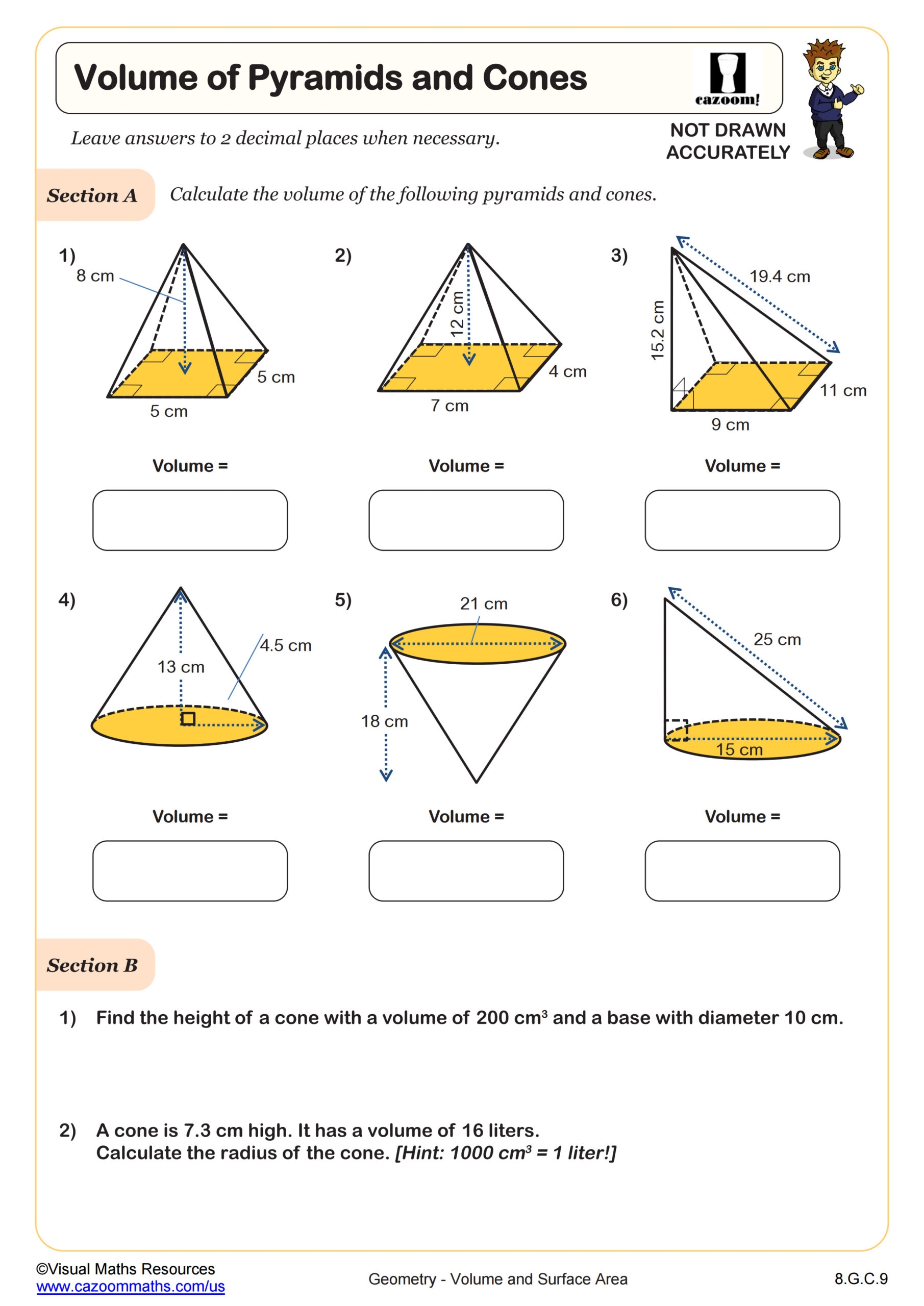 Volume Of Cones Worksheet Education Worksheets Library